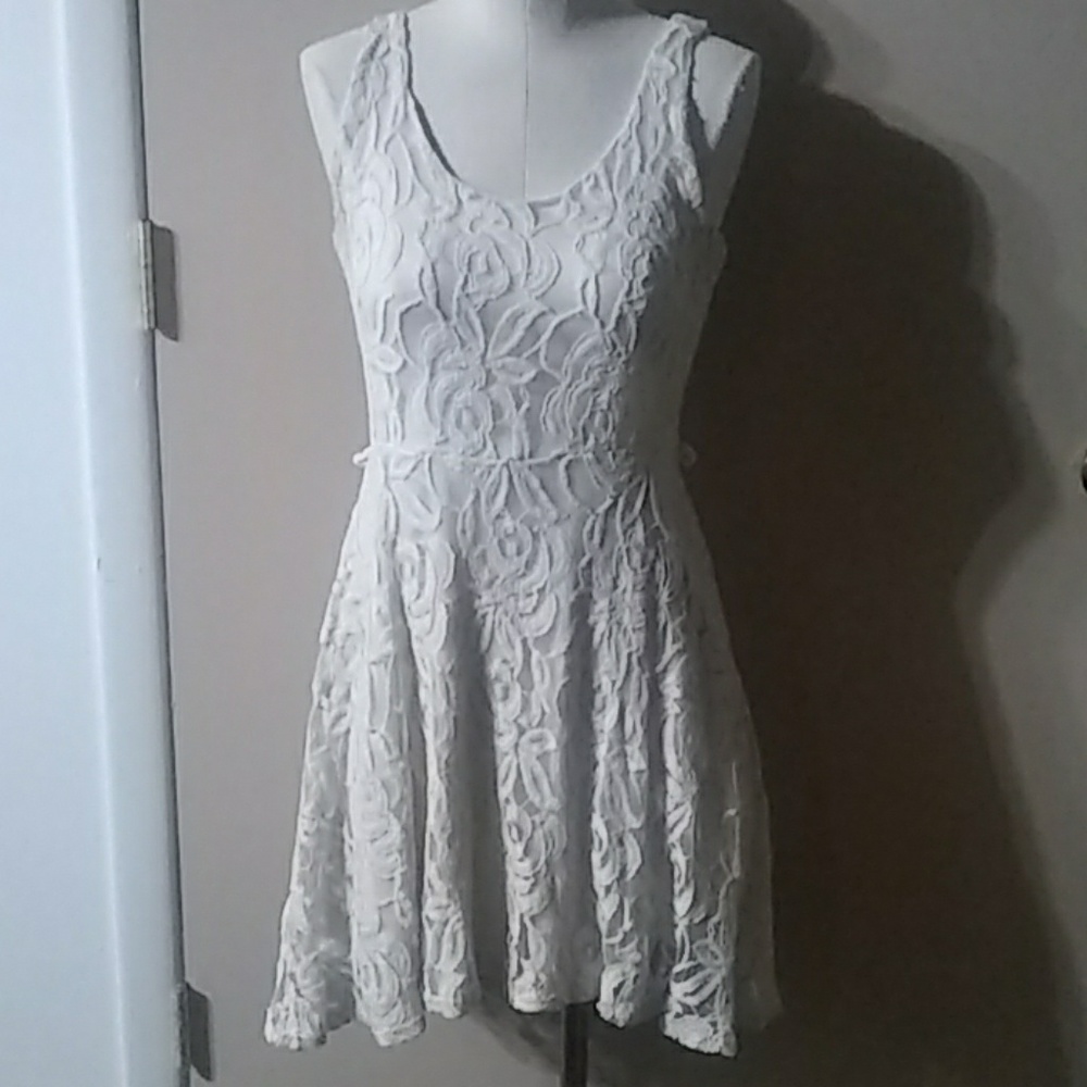 White Lace Skater Dress